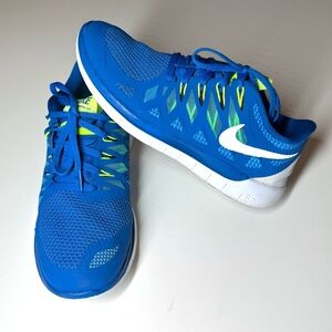 Nike Free 5.0 Men’s Running Shoes Blue Green Sneakers 642198-401 Size- 7
